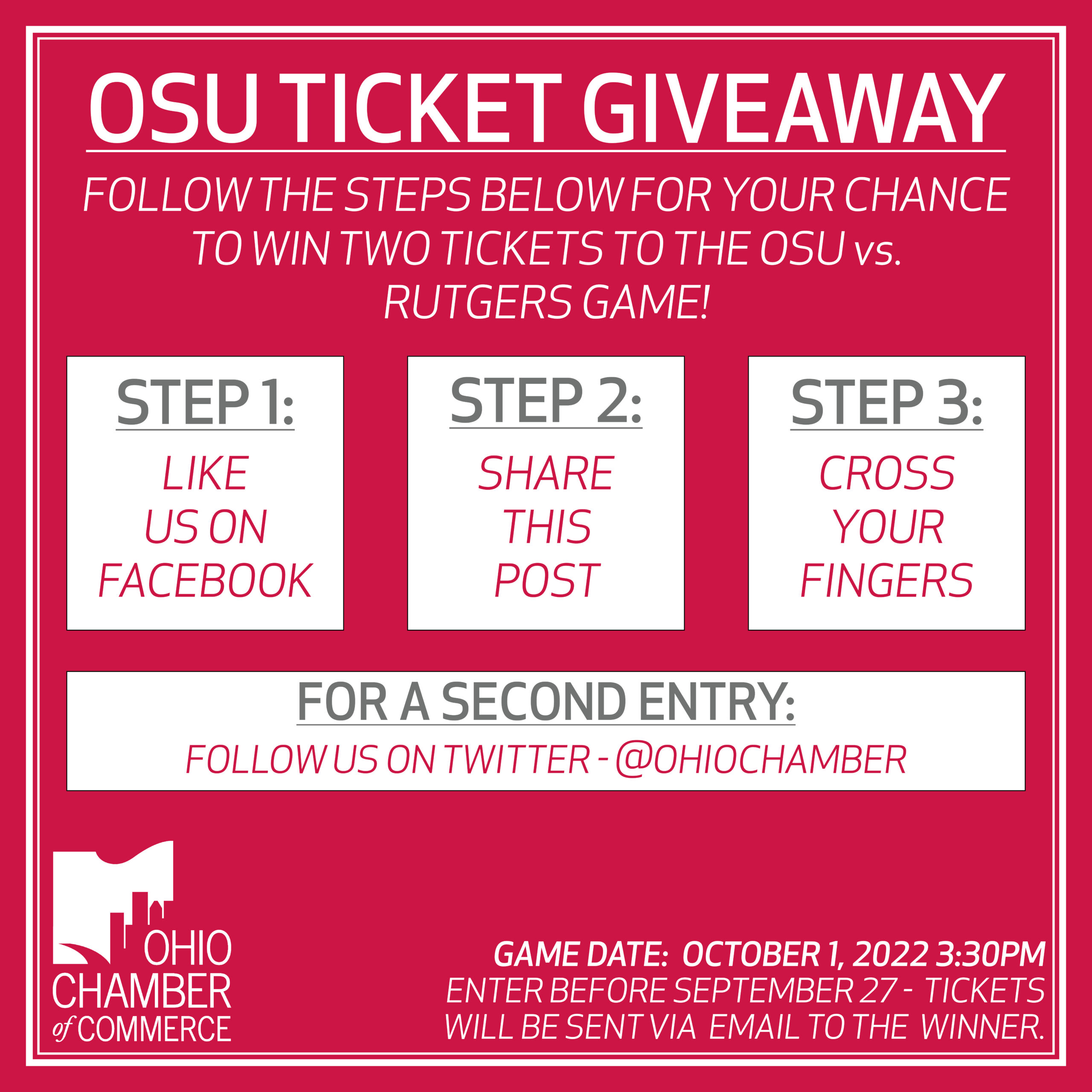 OSU Ticket Giveaway Ohio Chamber of CommerceOhio Chamber of Commerce